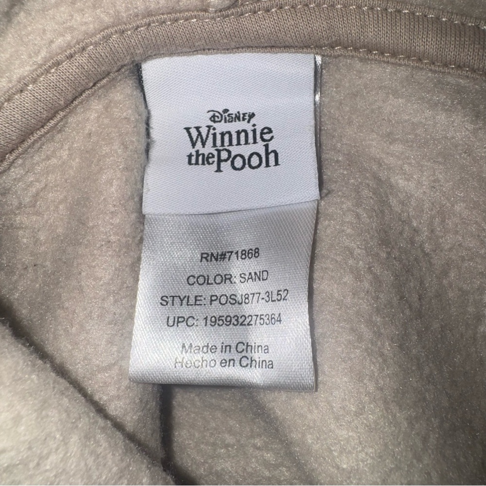 Disney's Winnie The Pooh Pullover Fleece Hoodie Sweatshirt Women’s XS Sand Tan - Picture 4 of 10